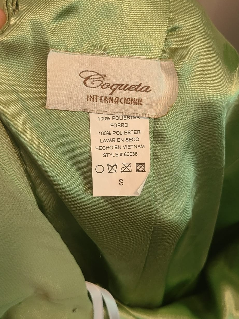 Halter Sage Green High-Low Ruffle Dress - Picture 5 of 9